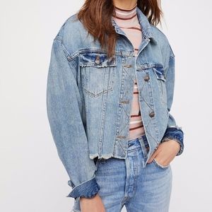 Free People Raw Hem Denim Jacket